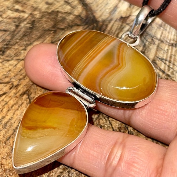 Rustic Color Sardonyx Agate Pendant 2 7/8” - Picture 7 of 15